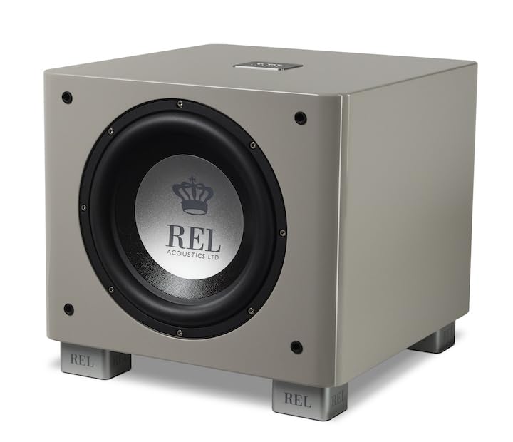 REL T/9x, 10” Subwoofer with Sealed Design, High Gloss Grey - Powerful Bass for HiFi Home Theater and Stereo Systems.