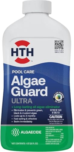 HTH 67289 Swimming Pool Care Algae Guard Ultra, Swimming Pool Chemical, Long Lasting Formula, 32 fl oz