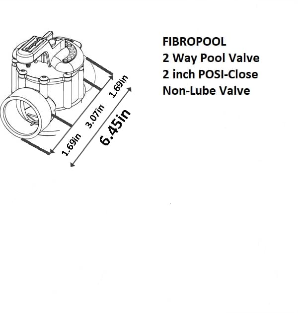 FibroPool Swimming Pool Diverter Valve - 2 Inch - 2 Way - Positive Seal & Non Lube Replacement Valve for Pools and Spas