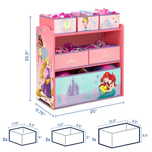 Delta Children Design & Store 6 Bin Toy Storage Organizer, Disney Princess