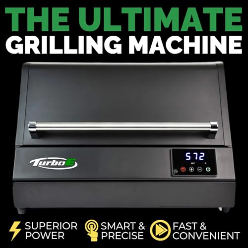 Turbo E Outdoor Electric Grill by PLUGNGRILL - High-Power 1700W Infrared Grill Technology - 24-Inch Smart BBQ Grill with Probe & Digital Display for Precise Cooking & Searing