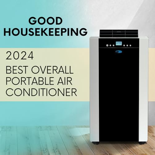 Whynter Portable Air Conditioner with Dual Hoses, Dehumidifier & Cooling Fan for 500 Sq Ft Rooms, Includes AC Unit Storage Bag & Window Kit, ARC-14S, Platinum/Black