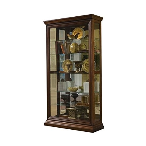 Pulaski Two Way Sliding Door Curio, 43 by 16 by 80-Inch, Brown