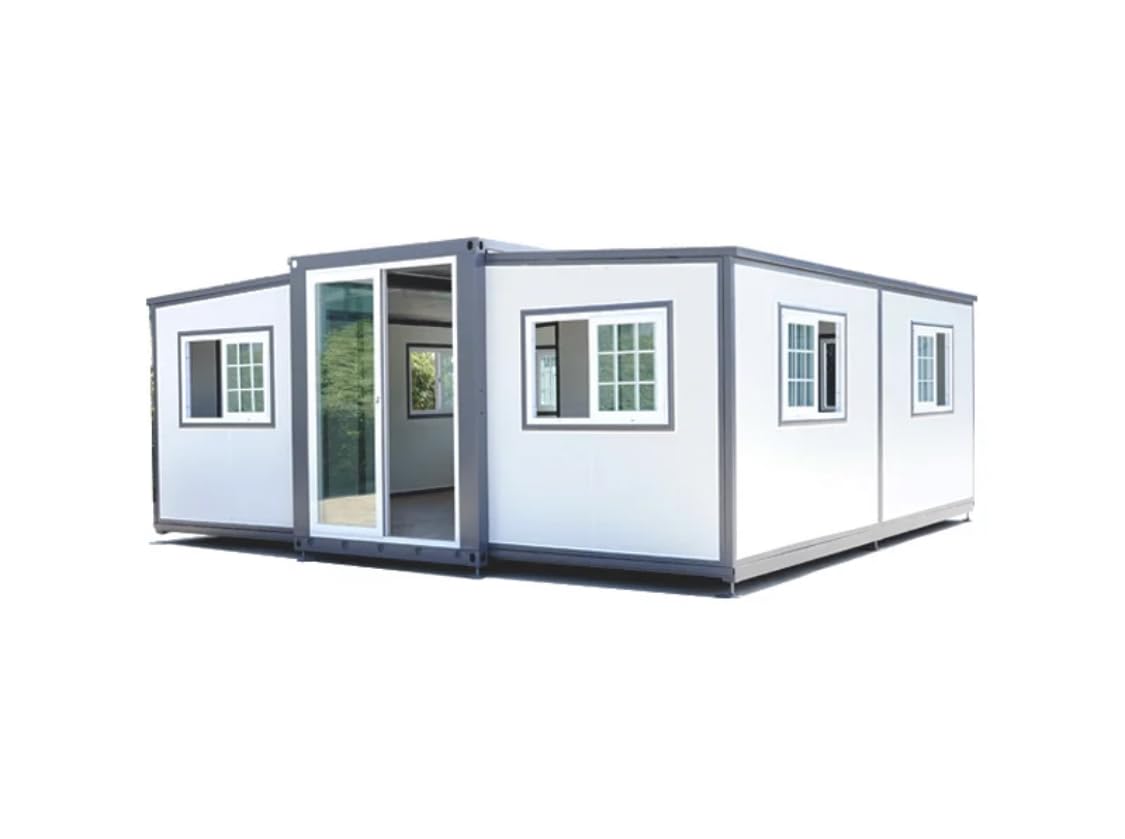 Cherry Industrial Expandable Prefab House 19ft x 20ft with Cabinet, Exquisitely Designed Modern Villa Prefab House for Live,Work