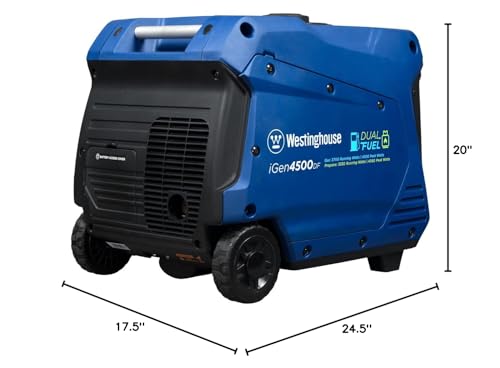 Westinghouse 5000 Peak Watt Super Quiet Dual Fuel Portable Inverter Generator, Remote Electric Start, Gas & Propane Powered, RV Ready 30A Outlet, Parallel Capable,Blue/Black