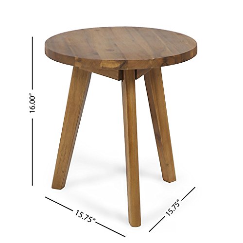 Christopher Knight Home Gino Outdoor Acacia Wood Side Table, Natural Finish