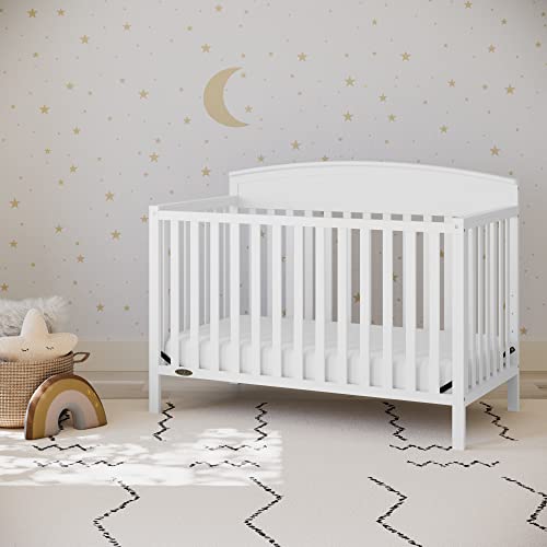 Graco Benton 5-in-1 Convertible Crib (White) – GREENGUARD Gold Certified, Converts from Baby Crib to Toddler Bed, Daybed and Full-Size Bed, Fits Standard Full-Size Crib Mattress