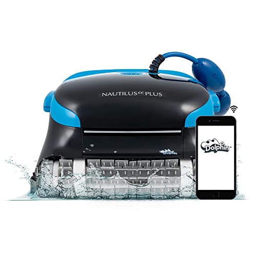 Dolphin Automatic Robotic Pool Vacuum Cleaner, Wall Climbing Scrubber Brush, Smart Navigation, Ideal for In-Ground Pools up to 50 FT in Length - Nautilus CC Plus Wi-Fi