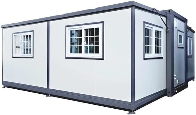 Portable Prefabricated Tiny Home 19x20ft, Mobile Expandable Plastic Prefab House for Hotel, Booth, Office, Guard House, Shop, Villa, Warehouse, Workshop