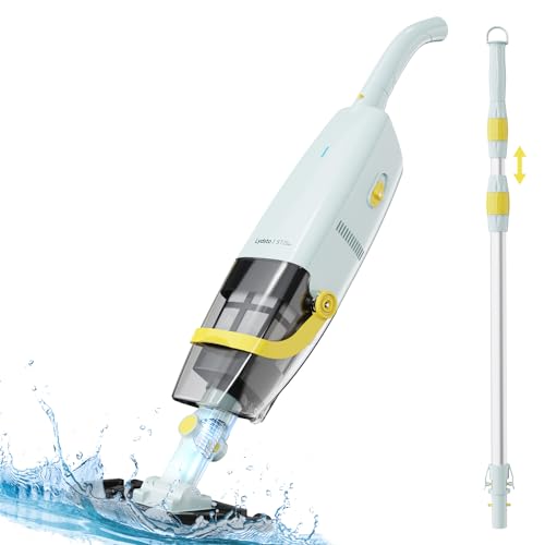 (2024 Upgraded) Lydsto Handheld Pool Vacuum with Telescopic Pole, Cordless Rechargeable Pool Vacuums Cleaner, 60 Mins Running Time, Deep Cleaning for Above & In-ground Pools, Hot Tubs, Spas