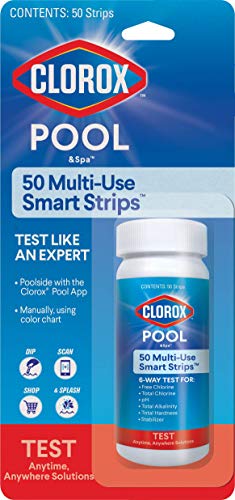 Clorox® Pool&Spa™ Swimming Pool Water Test Strips, Customized Test Results, Compatible with Clorox Pool App, 50 Test Strips (Pack of 1)