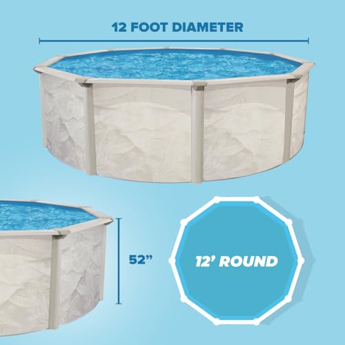 Generic Boulder 12' X 48inch ATS Easy-Build Steel Above Ground Swimming Pool Kit by WaterThat(WTECH1248)