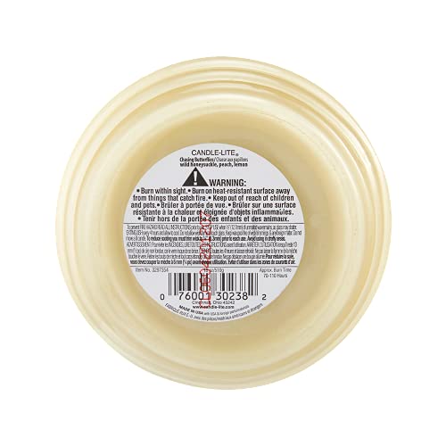 Candle-Lite Everday Chasing Butterflies Scented Candle, 18 oz. Aromatherapy Candle, Off-White