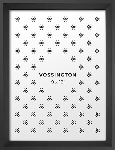 Vossington Beveled 9x12 Picture Frame - Black Frame Color - Modern Frame Design - Fits 1 Photo or Art Print (9 x 12 Inches)