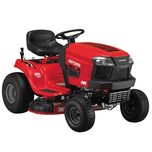 Craftsman 36" Gas Riding Lawn Mower with 11.5 HP* Briggs and Stratton Single-Cylinder Engine, Gas Lawn Tractor with 7-Speed Transmission, Red/Black