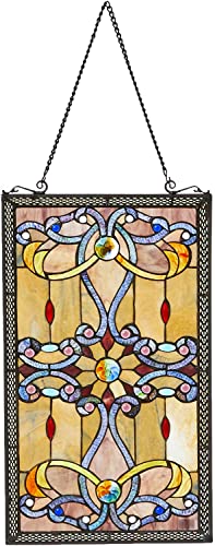 Fine Art Lighting ZP173N 276 Glass Cuts Tiffany Window Panel, 15 x 26, Multi Color