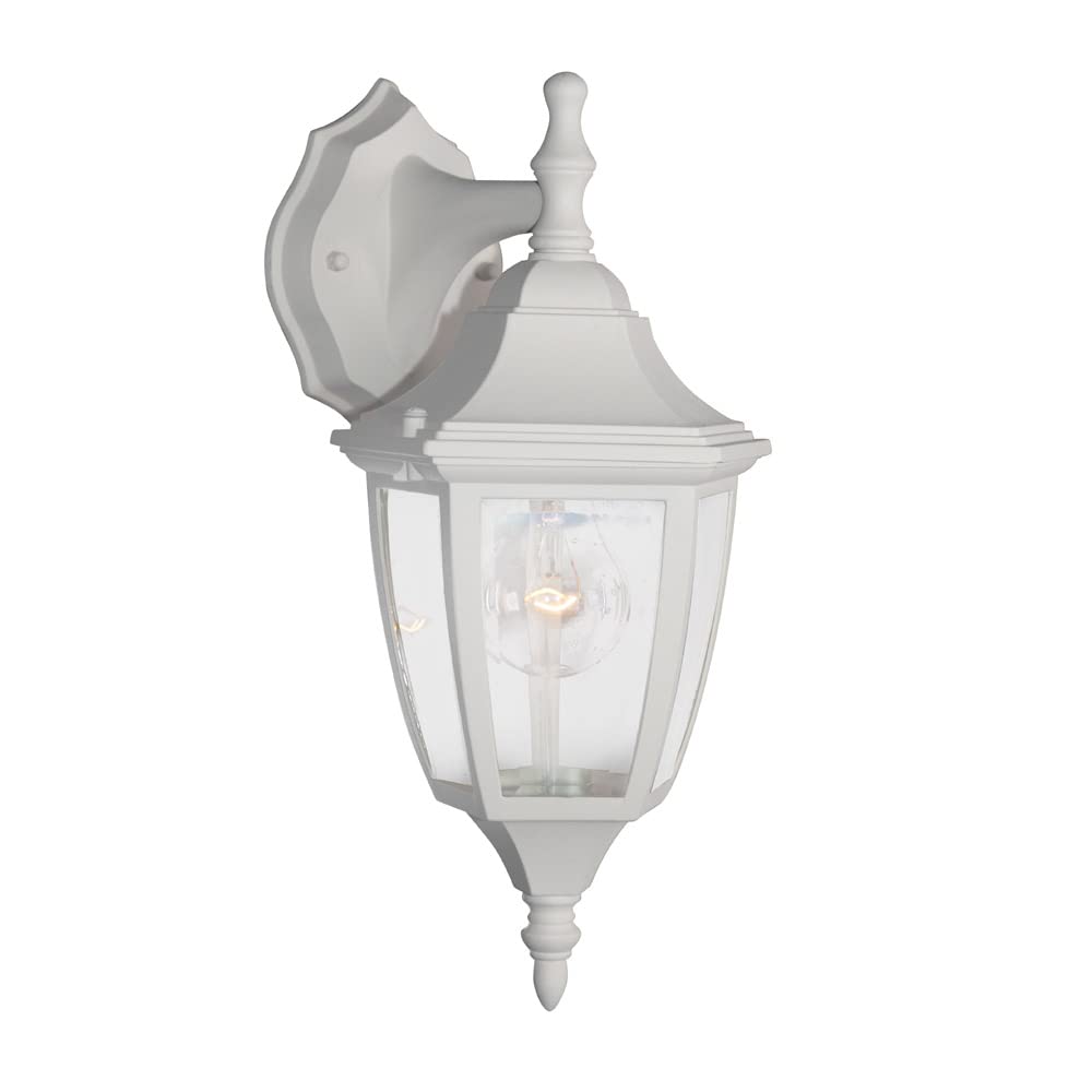 Designers Fountain 2461-WH Today's Home Outdoor Wall Lantern Sconce, 14.25in H, White