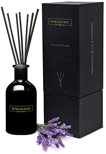 Benevolence LA Reed Diffuser Set, Lavender & Eucalyptus Fragrance Diffuser, Aromatherapy Diffuser, Scented Oil Reed Diffuser Sticks, Scented Sticks Diffuser, Reed Diffusers for Home