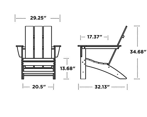 POLYWOOD AD420WH Modern Adirondack Chair, White, Durable High Density Polyethylene Construction, Easy Assembly, Waterproof, Comfortable Contoured Seat