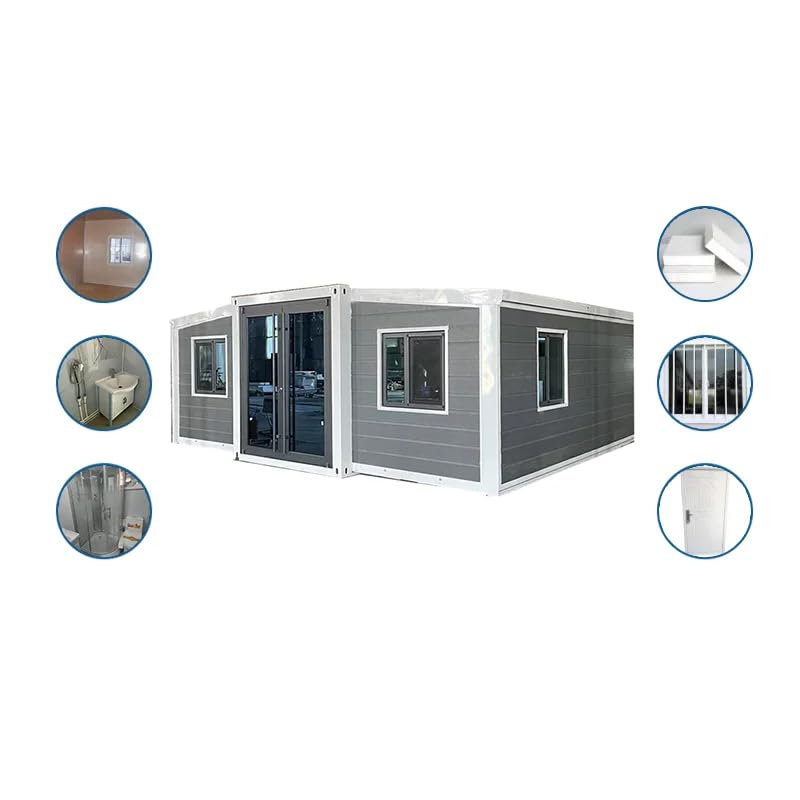 40ft 20ft Two 4 Bedroom Hurricane Earthquake Easy Folding Modern Villa Expandable Container prefabricated Mobile House