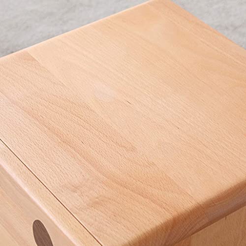 UTMACH Rustic Children's Nightstand, Wooden Slim Side Table, Solid Wood Bedside Table for Living Room/Bedroom, for Narrow Room Solid