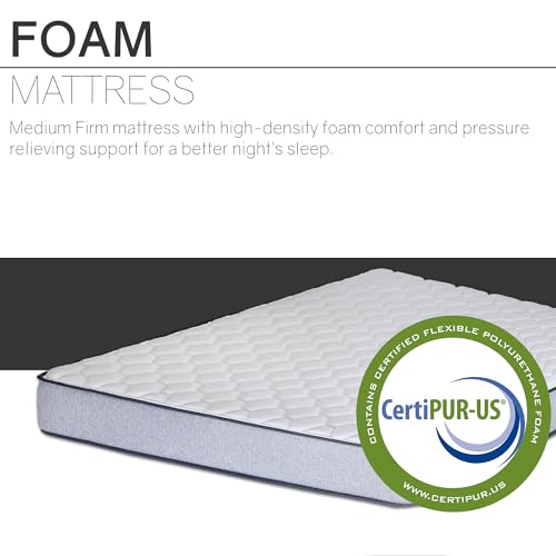 Wayton, 5/7/8/10 Inch Medium Firm High Density Foam Mattress, Comfortable Mattress for Cooler Sleep Supportive & Pressure Relief, Full XL, White