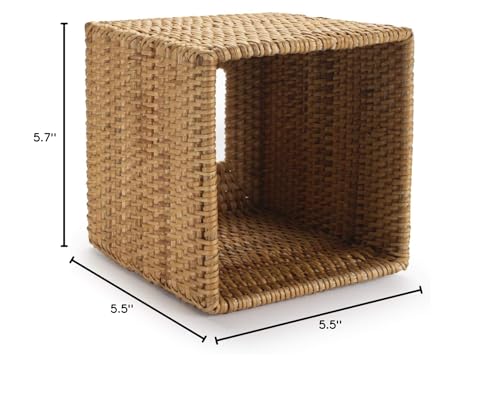 Rattan Tissue Box Cover Square, Hand Woven Wicker Tissue Holder, 5.5 x 5.5 X 5.7 inch, Natural