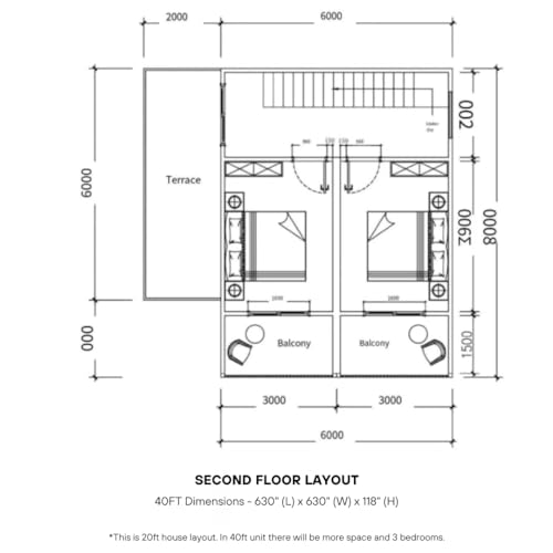 Barn Homes Double Story Flat Pack House with Bathroom and Kitchen, Foldable Tiny Home, 20ft & 40ft, Mobile House, Modular Homes, Container Homes, Tiny House to Live in, Cabin Prefab (40FT)