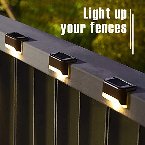 GIGALUMI Led Solar Deck Lights, 16 Pack Waterproof for Outdoor Stairs, Step, Fence, Railing, Yard and Patio (Warm White)