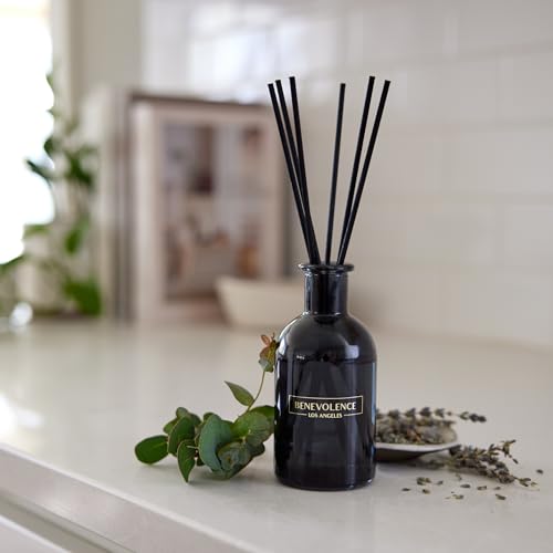 Benevolence LA Reed Diffuser Set, Lavender & Eucalyptus Fragrance Diffuser, Aromatherapy Diffuser, Scented Oil Reed Diffuser Sticks, Scented Sticks Diffuser, Reed Diffusers for Home