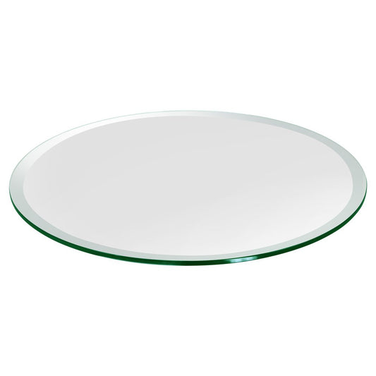 Dulles Glass 40" Round Glass Table Top - Tempered - 1/2" Thick - Bevel Polished Glass