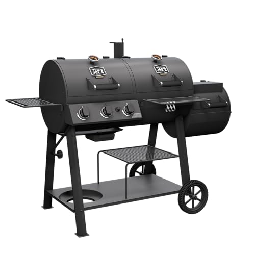 OKLAHOMA JOE'S® Canyon™ Charcoal and Propane Gas Combination Smoker and Grill, Black Steel, 24203004