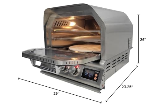 Pizza Oven Outdoor | 26-Inch Outdoor Multi-Fuel Pizza Oven | Rotisserie & Sleeve | Perfect Countertop Addition for Delicious Pizzas BLZ-26-PZOVN-LP