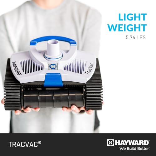 Hayward TracVac Lightweight Automatic Suction Vacuum Cleaner with Hose and Valve for In Ground Swimming Pool Maintenance, White