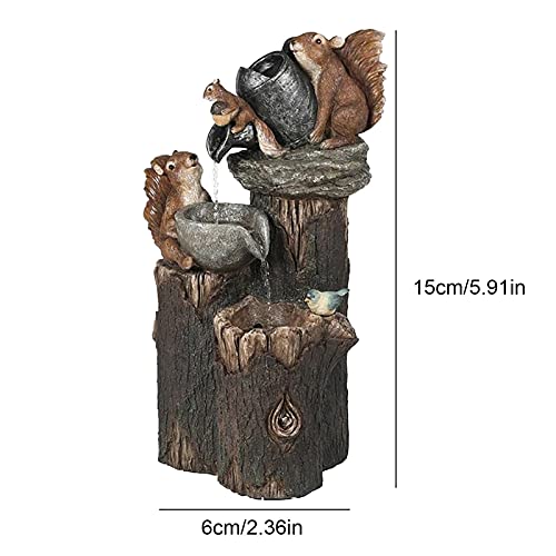 Tabletop Fountain Tabletop Fountain,Outdoor Garden Decor Water Fountain Resin Ornaments with LED Lights Animal Statue for Home Garden Decoration Desktop Fountains