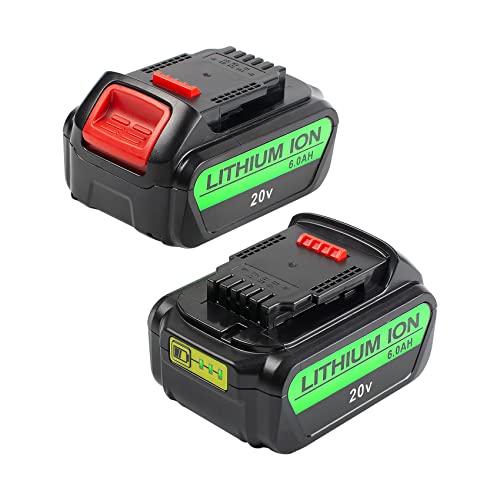 Bdreer 2 Pack 20V battery Replacement for Dewalt 20v battery 6.0AH, Compatible with Dewalt 20v batteries, Fit for Dewalt 20V Tools and Original Chargers