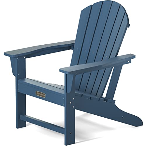SERWALL Adirondack Chair | Adult-Size, Weather Resistant for Patio Garden, Backyard & Lawn Furniture | Easy Maintenance & Classic Adirondack Chair Design (Blue)