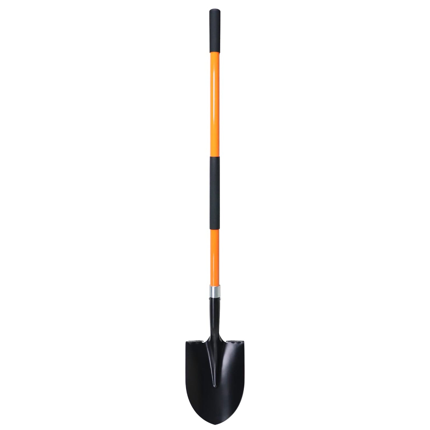 VNIMTI Shovel for Digging, 56 Inches Heavy Duty Shovel for Gardening, Round Shovel for Digging with Fiberglass Handle (Orange)