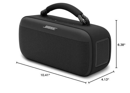 Bose SoundLink Max Portable Speaker, Large Waterproof Bluetooth Speaker, Up to 20 Hours of Battery Life, USB-C, Built-in 3.5mm AUX Input, Black