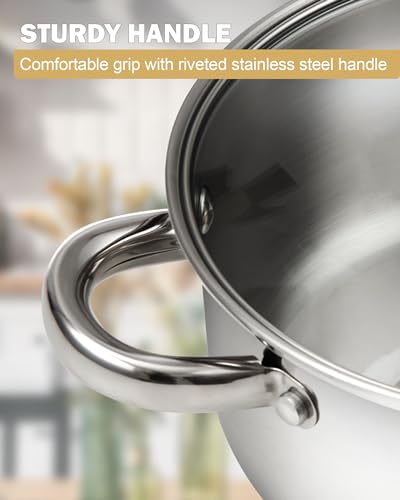 Cook N Home 4-Piece 8 Quart Multipots, Stainless Steel Pasta Cooker Steamer