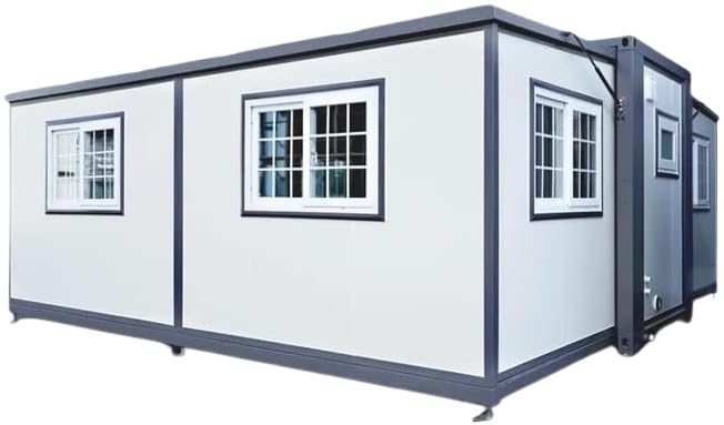 Mobile House Portable Prefabricated Tiny 19x20ft, Mobile Expandable House for Office, Guard House, Hotel, Shop, Villa, Warehouse, Workshop with Restroom