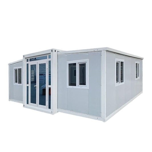 WANYCO 2 Bedroom Foldable House to Live in with Bathroom Kitchen Wooden Flooring Outdoor Modern and Mobile Prefabricated Home - 40FT Container (40FT Container House)