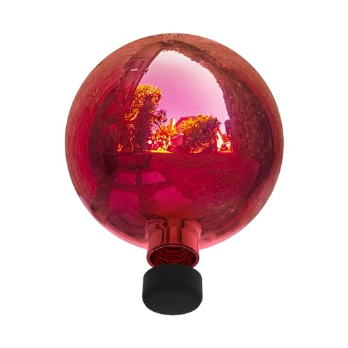 Alpine Corporation 10" Diameter Indoor/Outdoor Glass Gazing Globe Yard Decoration, Red