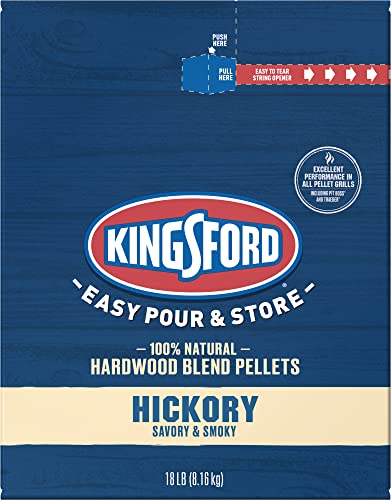 Kingsford 100% Natural Hickory Hardwood Blend Pellets - For All BBQ Grills & Smokers, 18 lbs