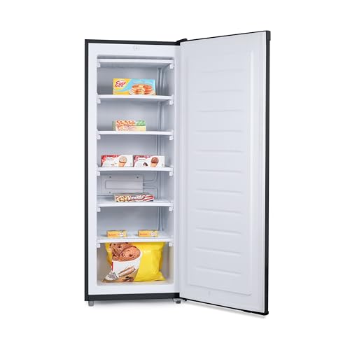 Commercial Cool Upright Freezer, Stand Up Freezer 6 Cu Ft with Reversible Door, Black