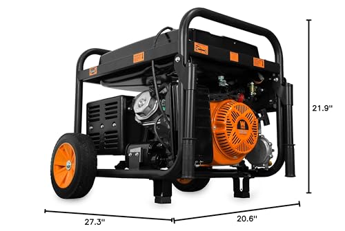 WEN DF1100T 11,000-Watt 120V/240V Dual Fuel Portable Generator with Wheel Kit and Electric Start - CARB Compliant, Black