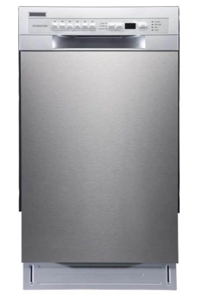 EdgeStar BIDW1802 18 Inch Wide 8 Place Setting Energy Star Certified Built-In Front Control Dishwasher - Stainless Steel