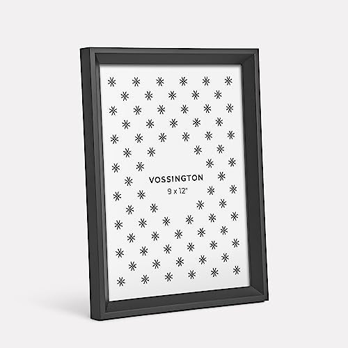 Vossington Beveled 9x12 Picture Frame - Black Frame Color - Modern Frame Design - Fits 1 Photo or Art Print (9 x 12 Inches)