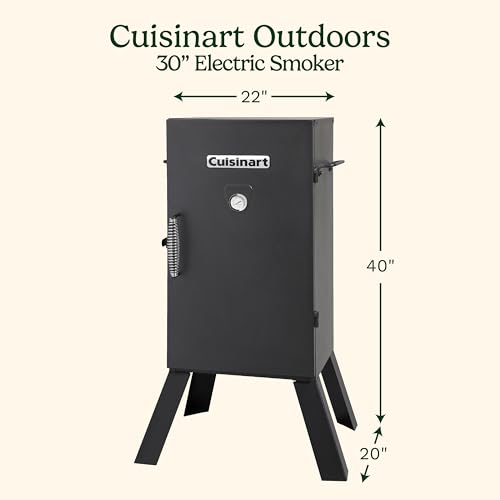 Cuisinart COS-330 Vertical Electric Smoker, Three Removable Smoking Shelves, 30", 548 sq. inches Cooking Space