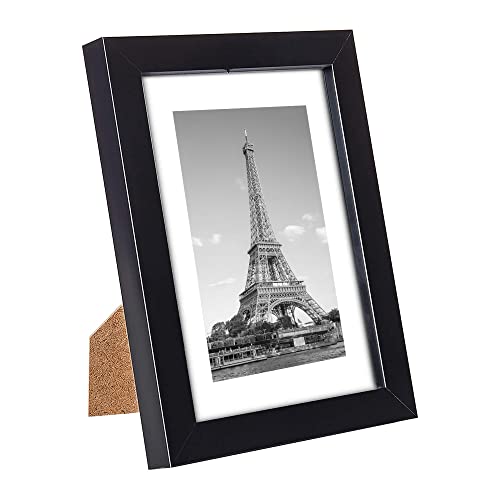 upsimples 5x7 Picture Frame Set of 10, 4x6 with Mat or 5x7 Without Mat, Multi Photo Frames Collage for Wall or Tabletop Display, Black